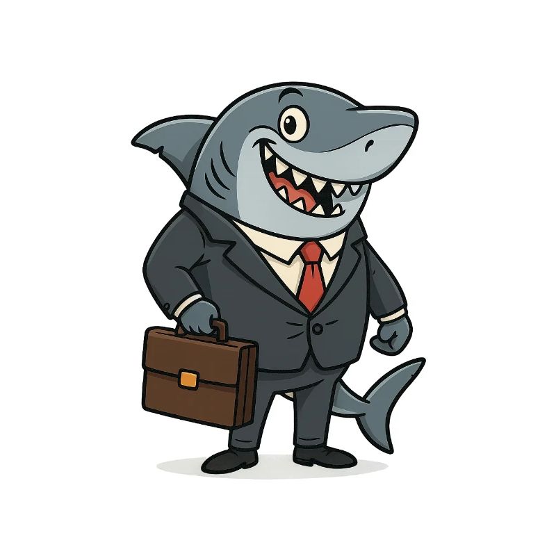 Requin d’affaires requin avec combinaison