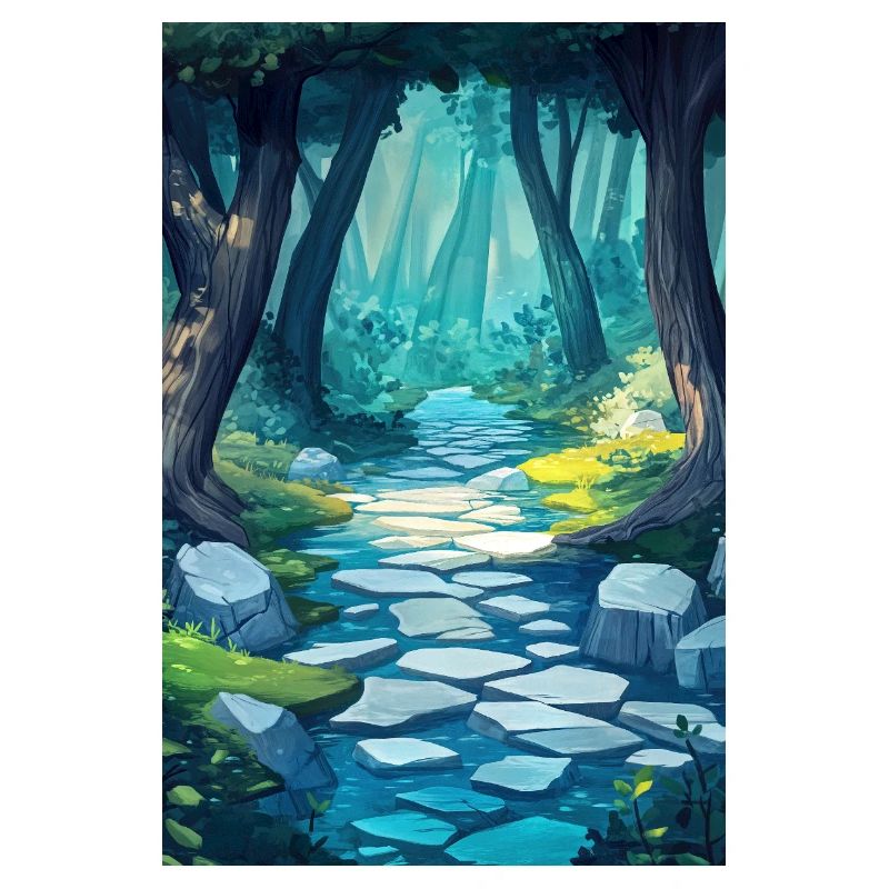 Illustration einer Waldlandschaft