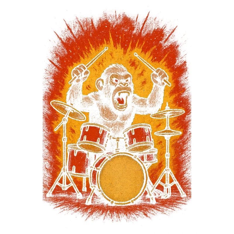 Monkey drummer on fire