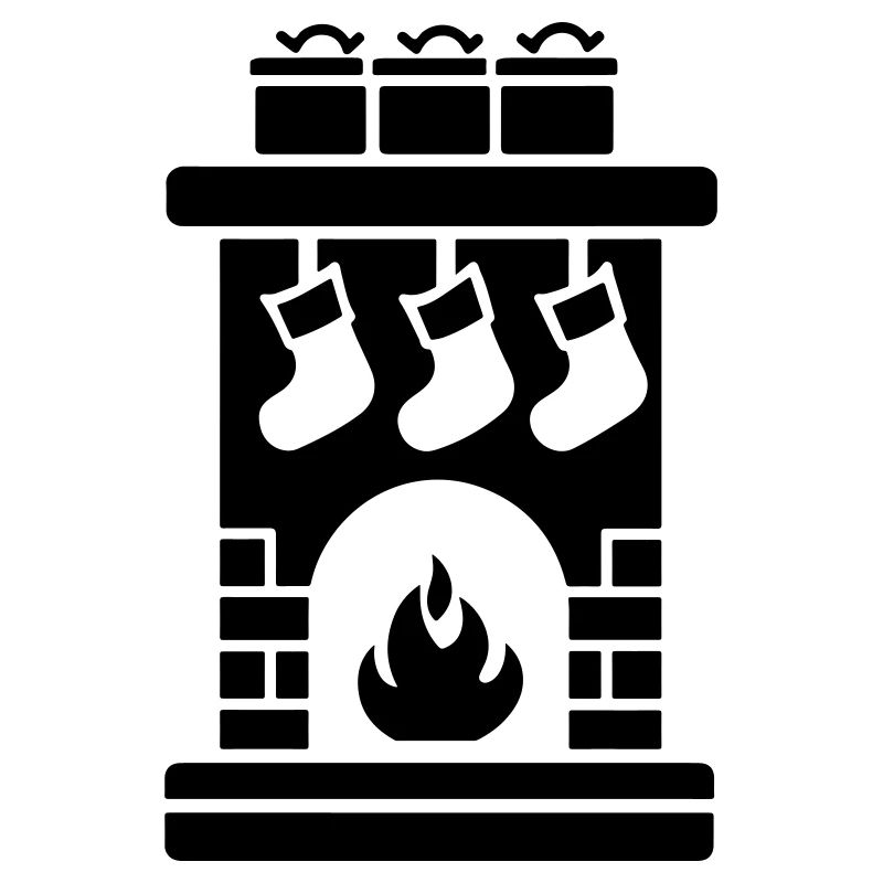 Chaussette de Noël avec cheminée