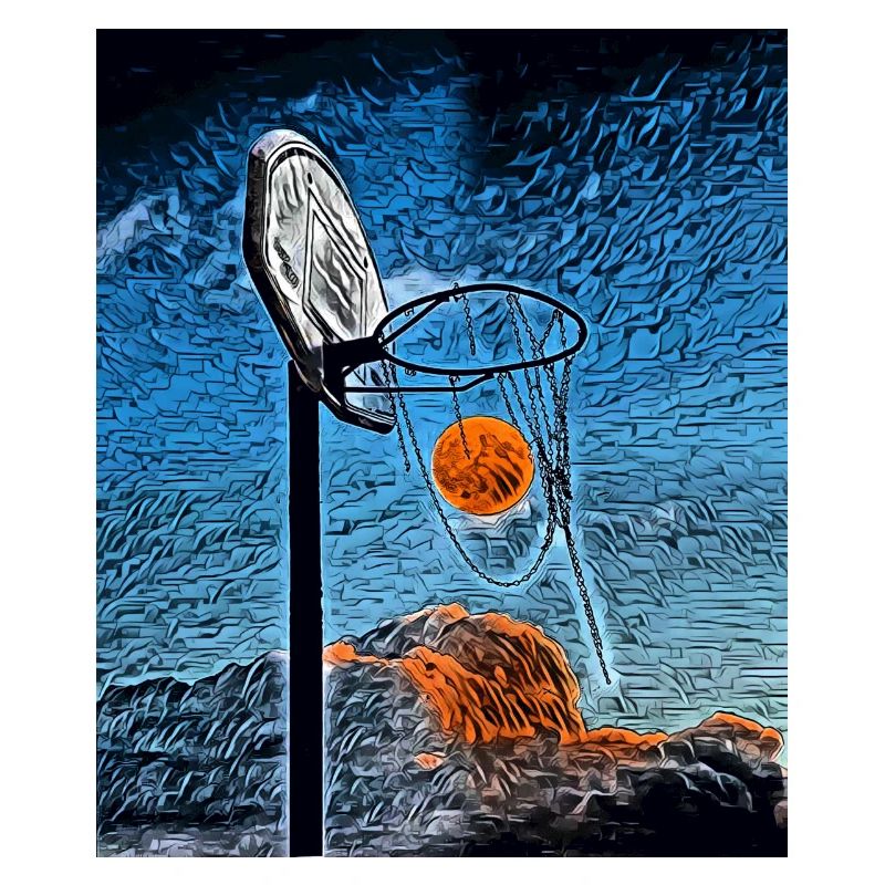 Moonlit Hoops: A Night of Silent Echoes