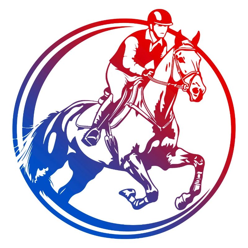 Silhouette de cheval d’équitation coloré