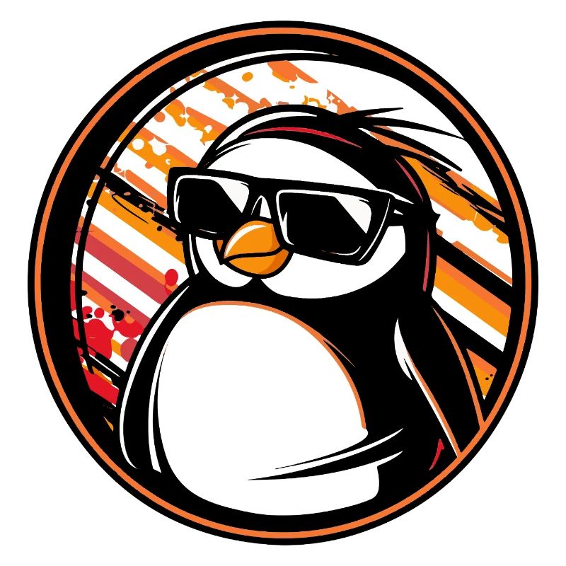 Pinguin Comic Cool Sommer