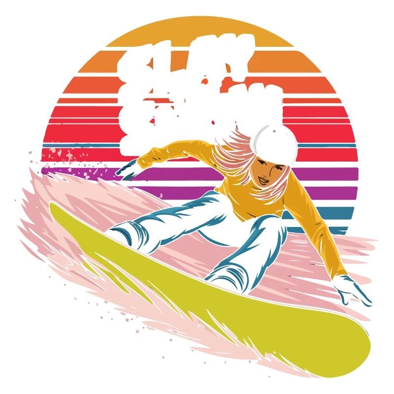 Posez le design du snowboarder sur neige