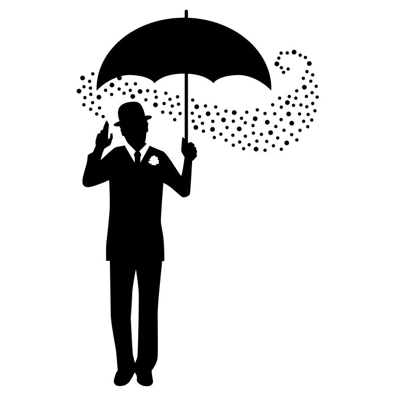 Zauberer - Regenschirm - Melone - Pantomime - 1C