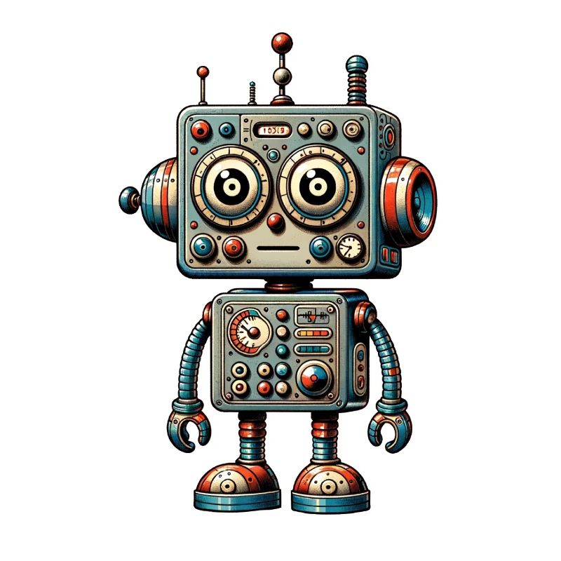 Le robot jouet a l’air perplexe