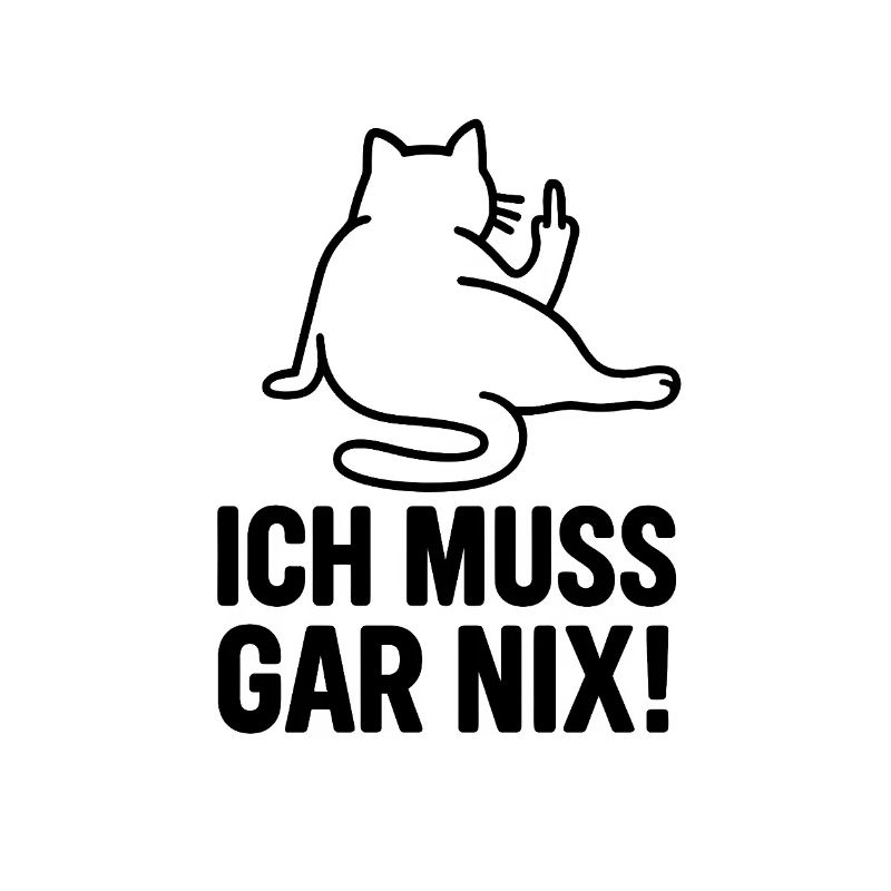 Faule Katze Ich Muss Gar Nix Mittelfinger