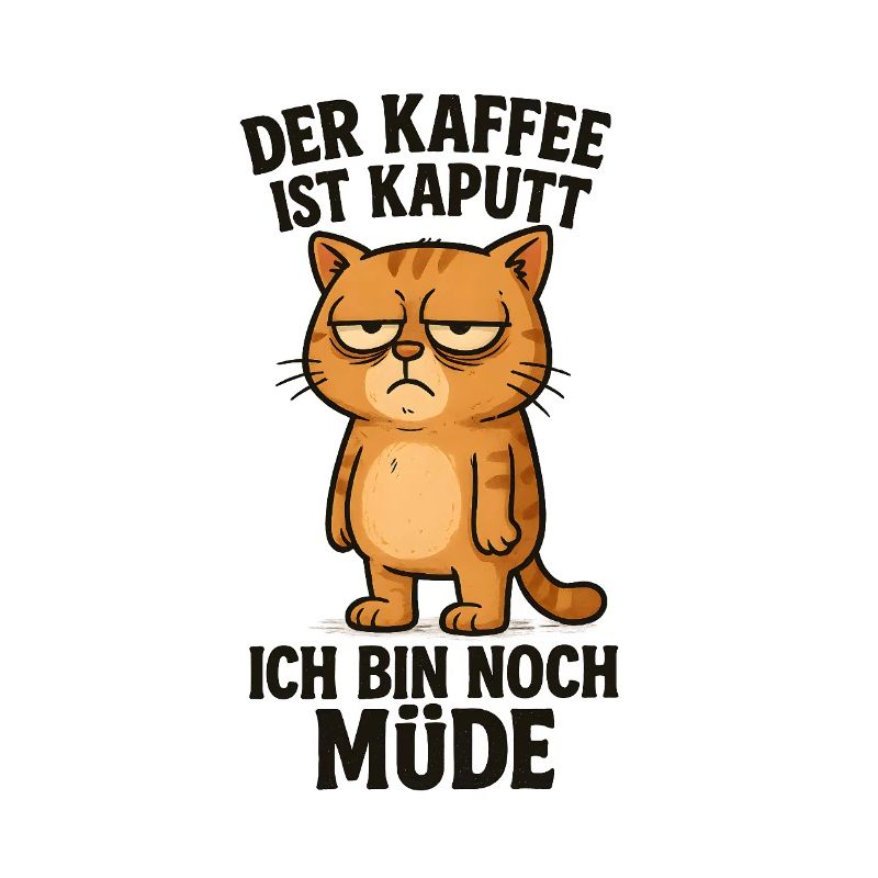 Der Kaffee ist kaputt Katze Morgenmuffel