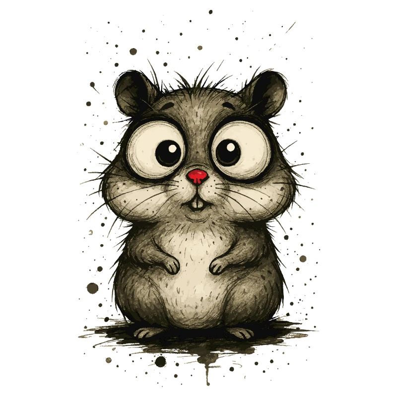 Lustiger Hamster mit großen Augen – Comic Splash