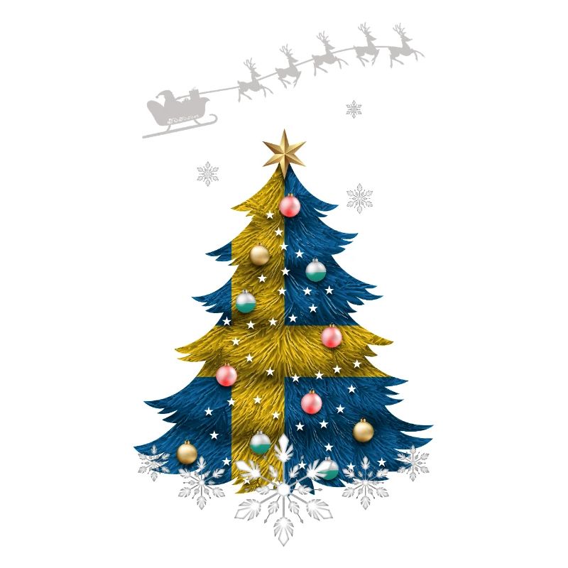Christmas tree with Sweden flag