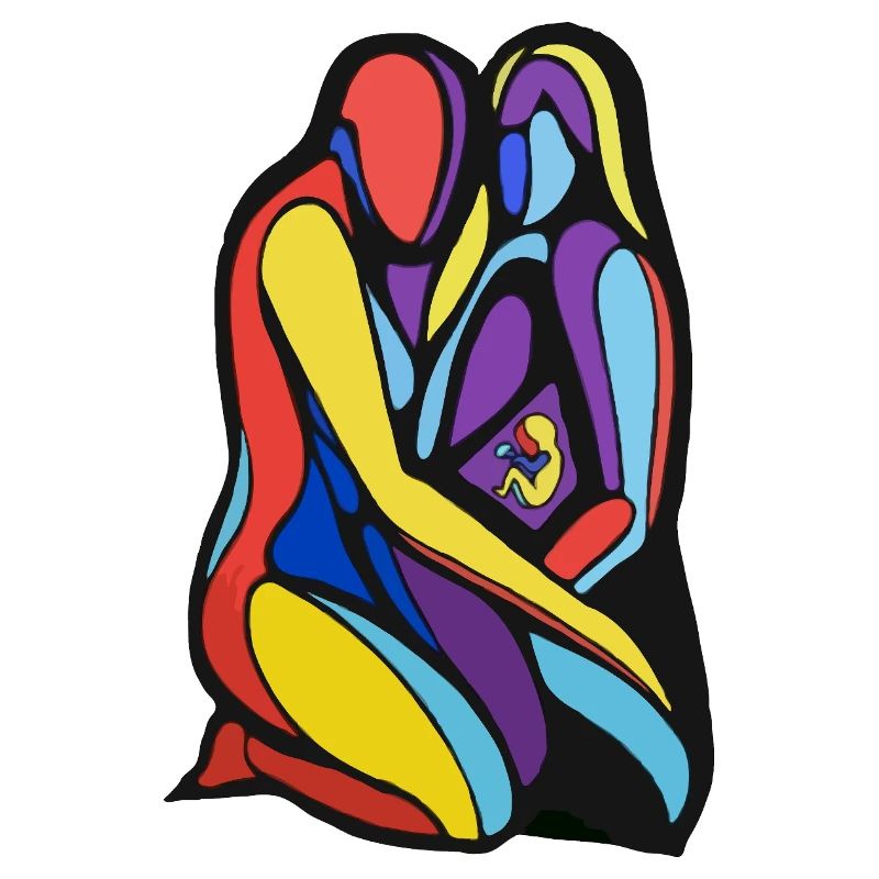 Étreinte de maternité colorée