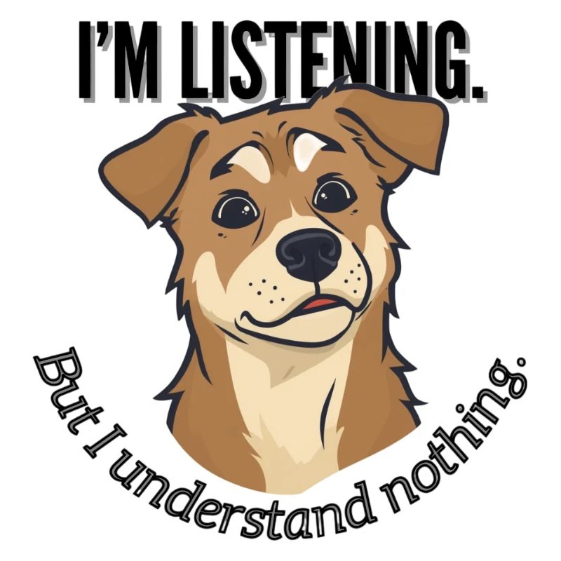 J’écoute le mème du chien