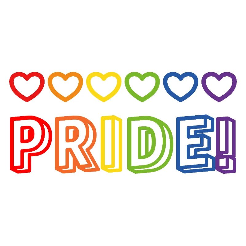 Pride Rainbow Hearts