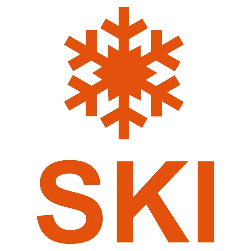Snowflake and ski