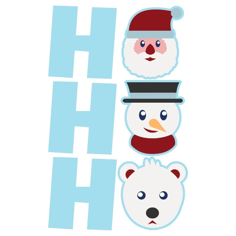 HoHoHo Funny Xmas Stuff Icon Santa Snowman & Bear