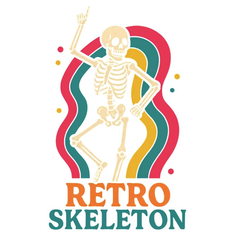 Retro Skeleton Dance Motif