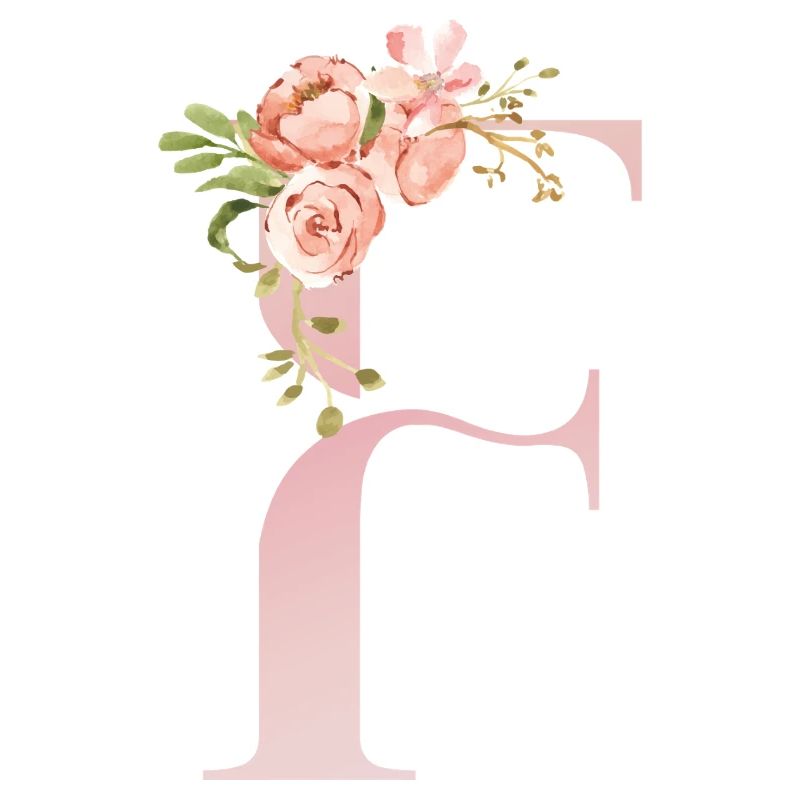 F florale pastel romantique