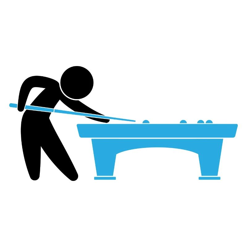 A pool player is on the pool table