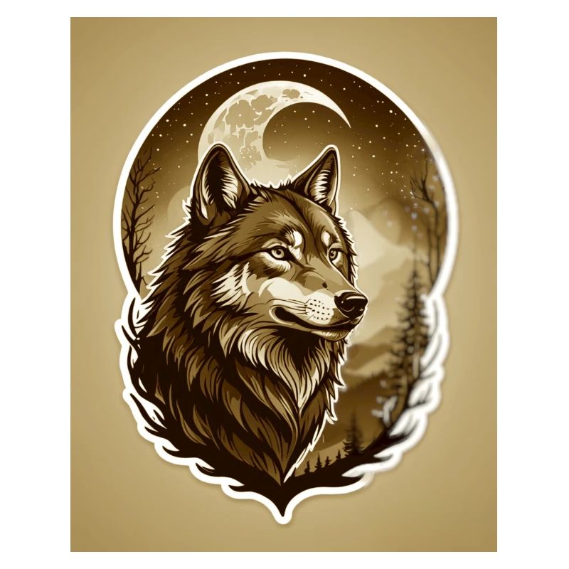 Loup au clair de lune