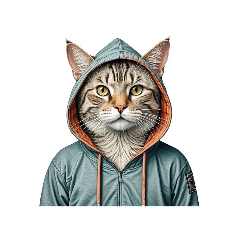 Katze trägt eine Jacke