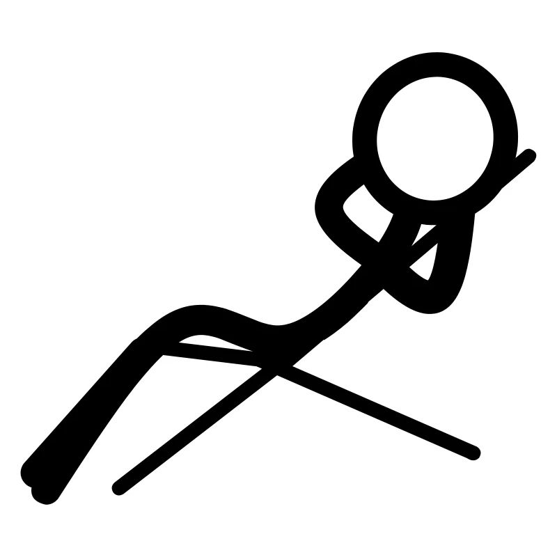 Stickman entspannt sich am Strand