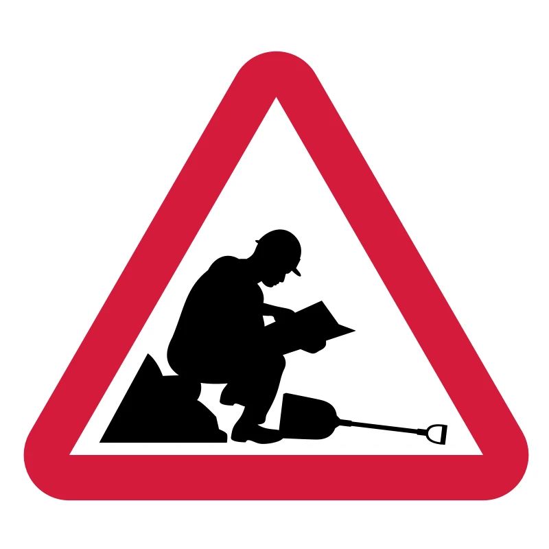 Warnung: Faule Bauarbeiter