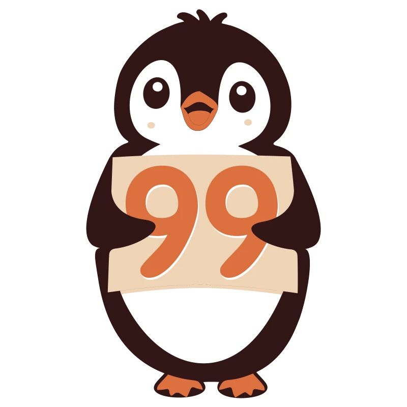 Süßer Pinguin hält ein Schild
