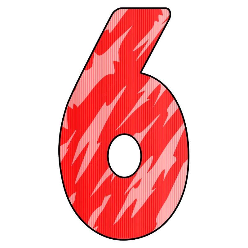 Nummer 6 Muster Rot