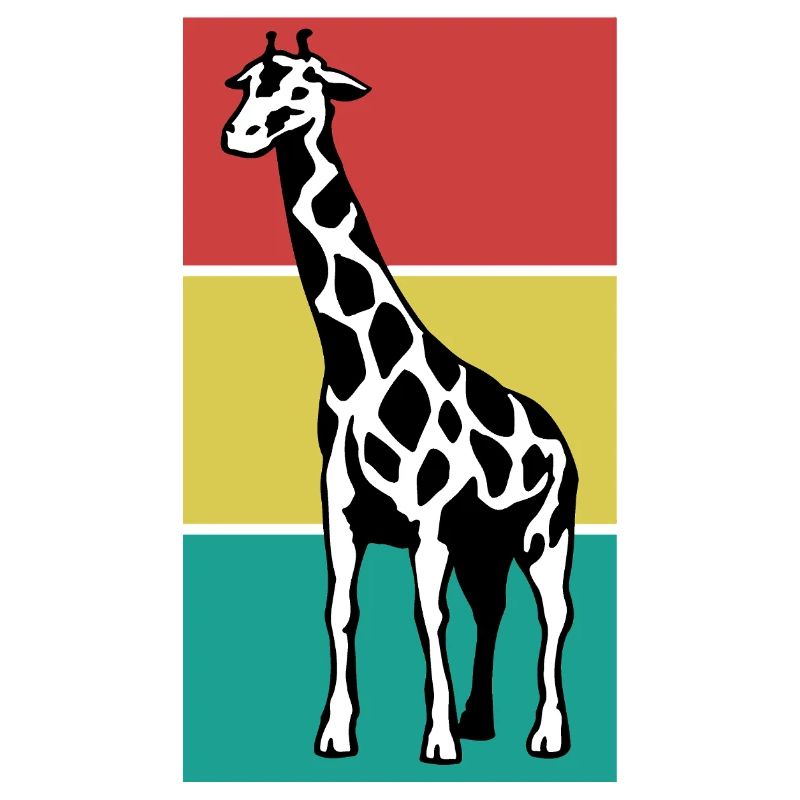 GIRAFFE auf einem farbigen Hintergrund