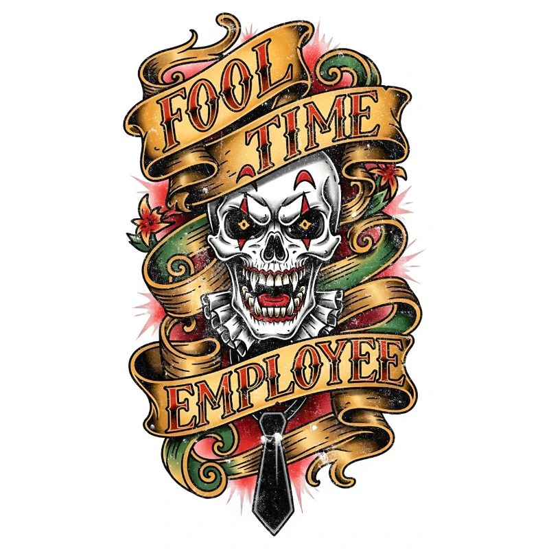 Fool Time Employee Skull