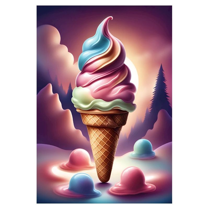 Fondant crème glacée design graphique t-shirt