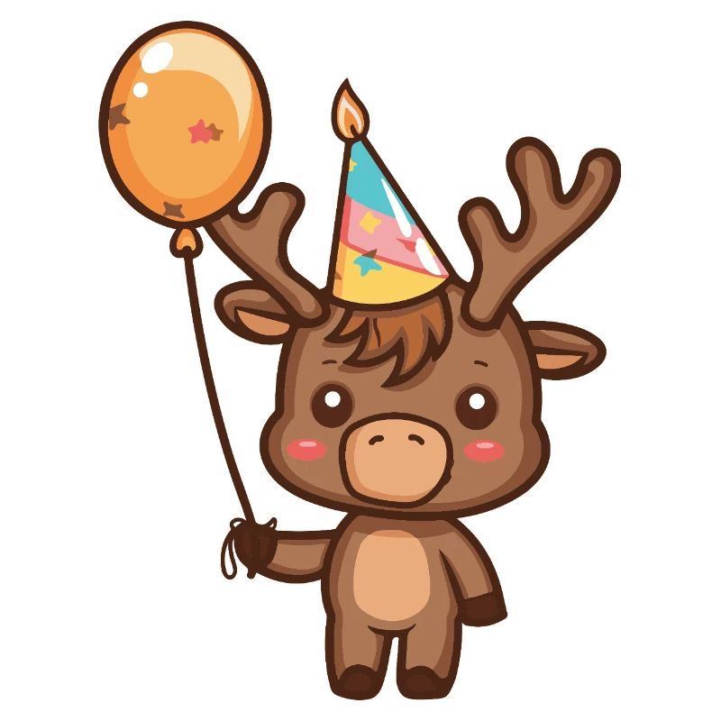 Moose Birthday Comic Cute