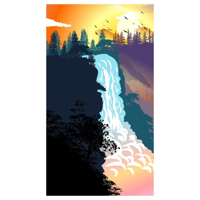 Waterfall Sunset