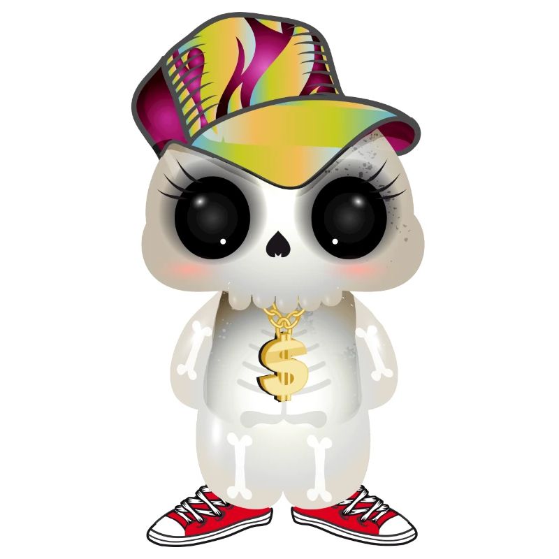 Crâne cool mignon dans le look hip hop