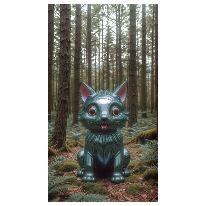 Waldkatzen-Skulptur Sculpture de chat de la forêt