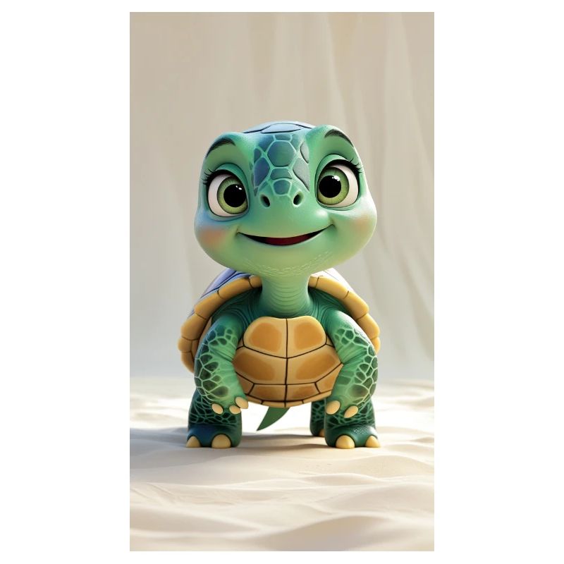 Skurrile 3D-animierte Schildkröte