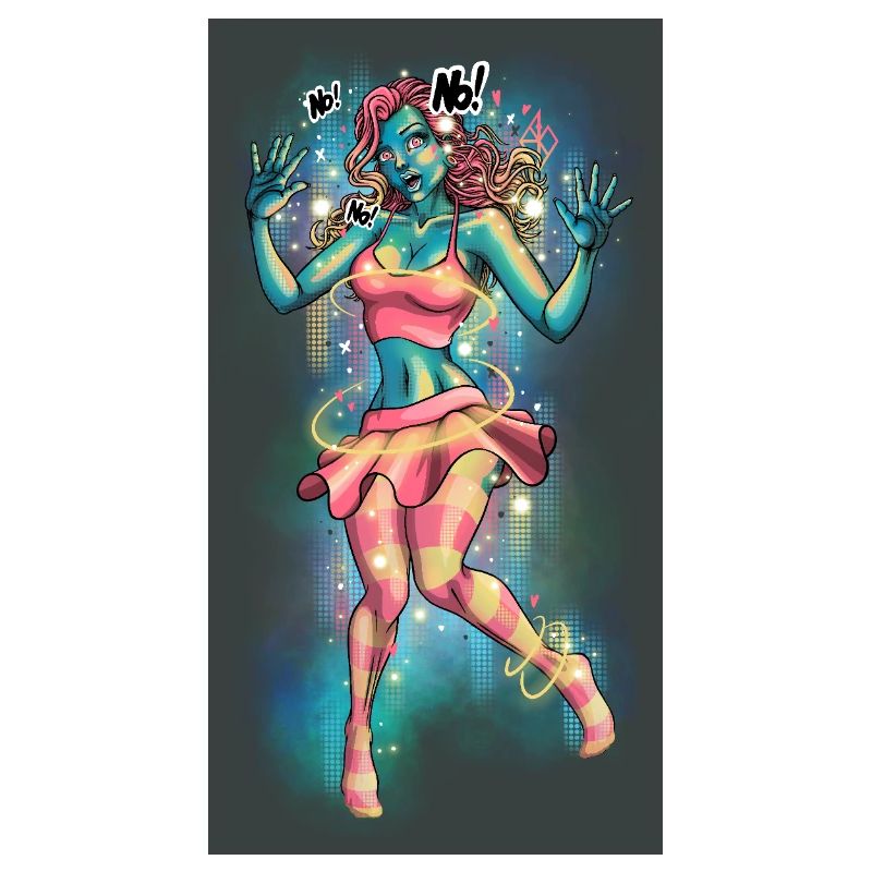 Lebendiges Neonmädchen mit surrealem Stil