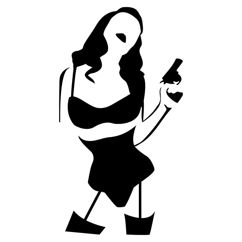 pin-up with gun