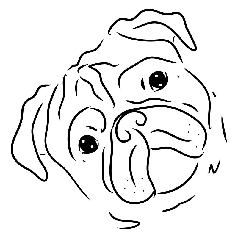 cute pug, pug face, dog owner, gift