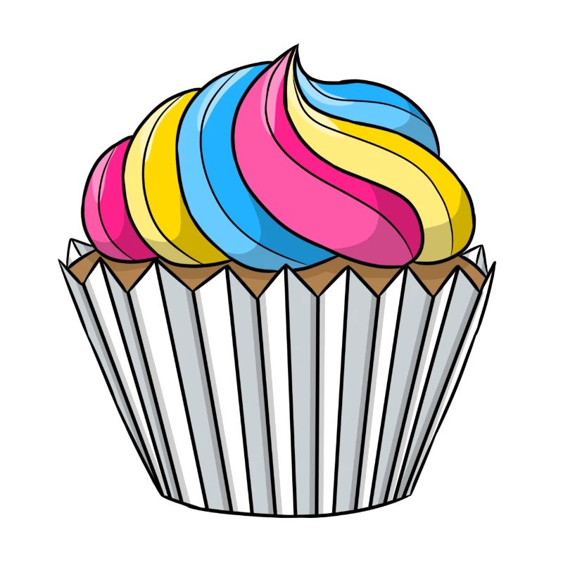 Pansexual Pride Cupcake
