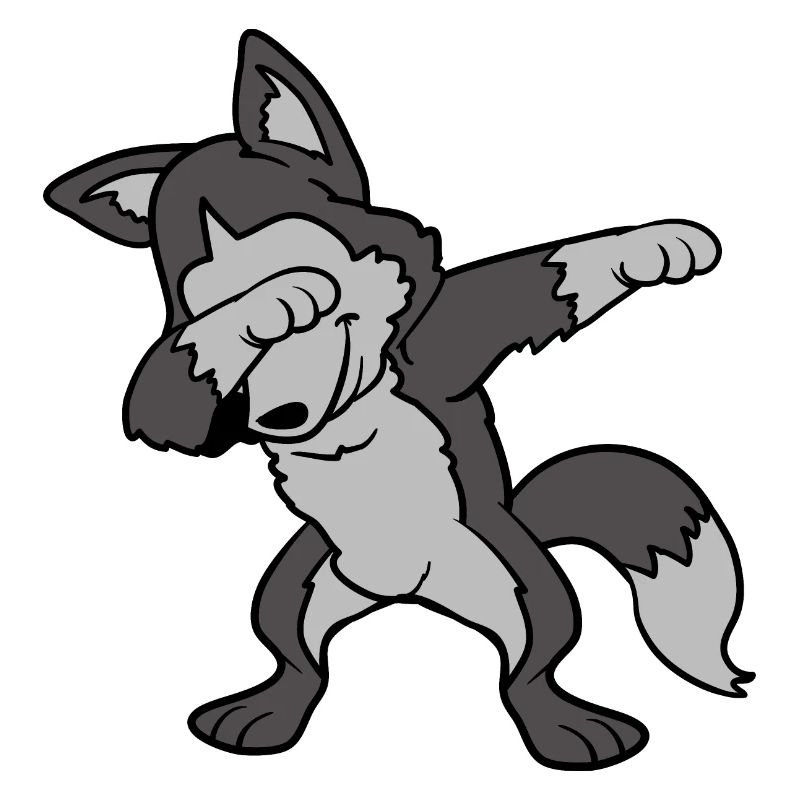 Dabbing Dab Siberian Husky Hund Wolf Tanzen