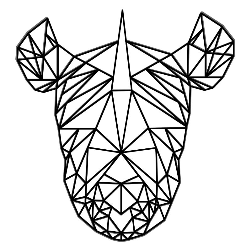 Rhino LowPoly Black & White