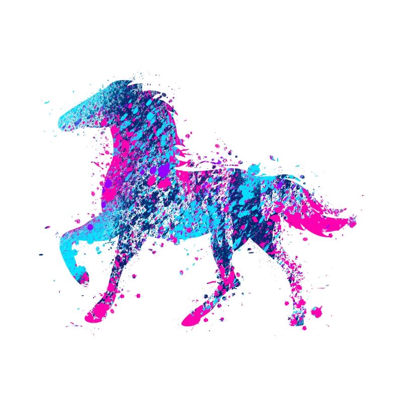 Couleur de l'eau de cheval rose bleu