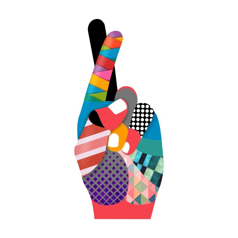 Les doigts croisent dans le style pop-art