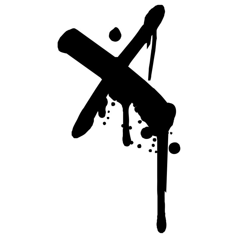 X Kreuz Kreuzchen Graffiti Tropfen Spray