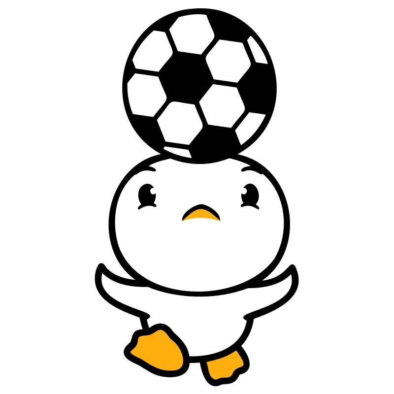 Duck Playing Soccer Header Ball Balancing Head