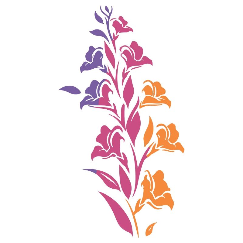 Branche florale colorée