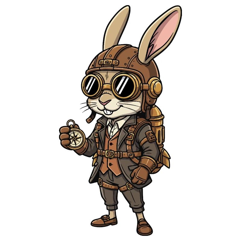 Bunny Explorer Steampunk Kompass Retro