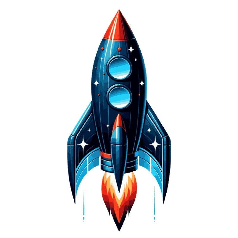 Fusée avec des étoiles | Astronef