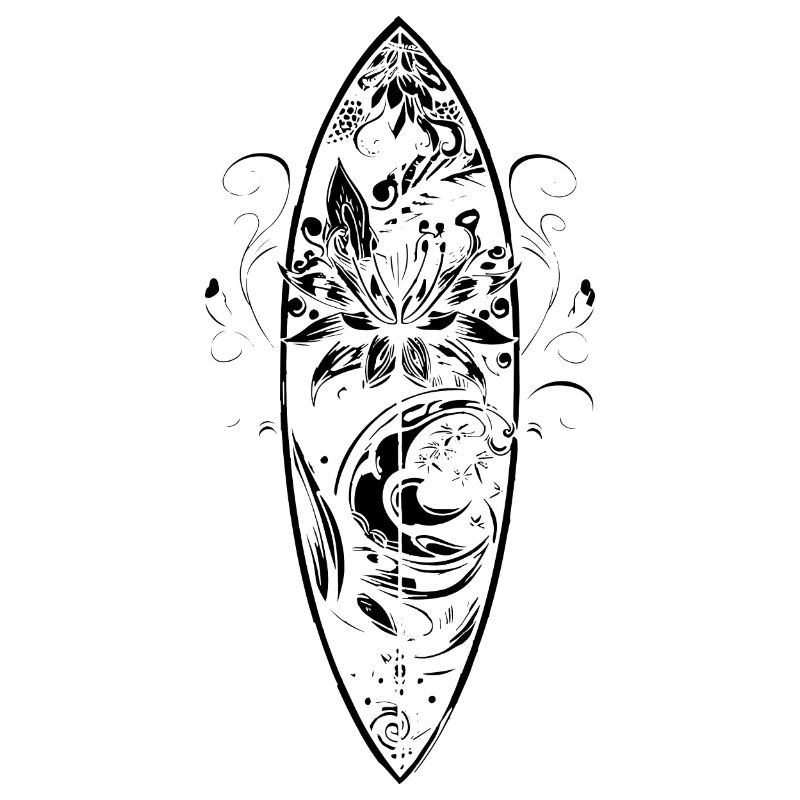 Planche de surf look de dessin animé